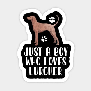 Just A Boy Who Loves Lurcher Sticker